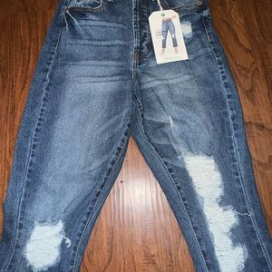 High-Rise Cropped Flare Jeans - Regeneration by Celebrity Pink (flower)